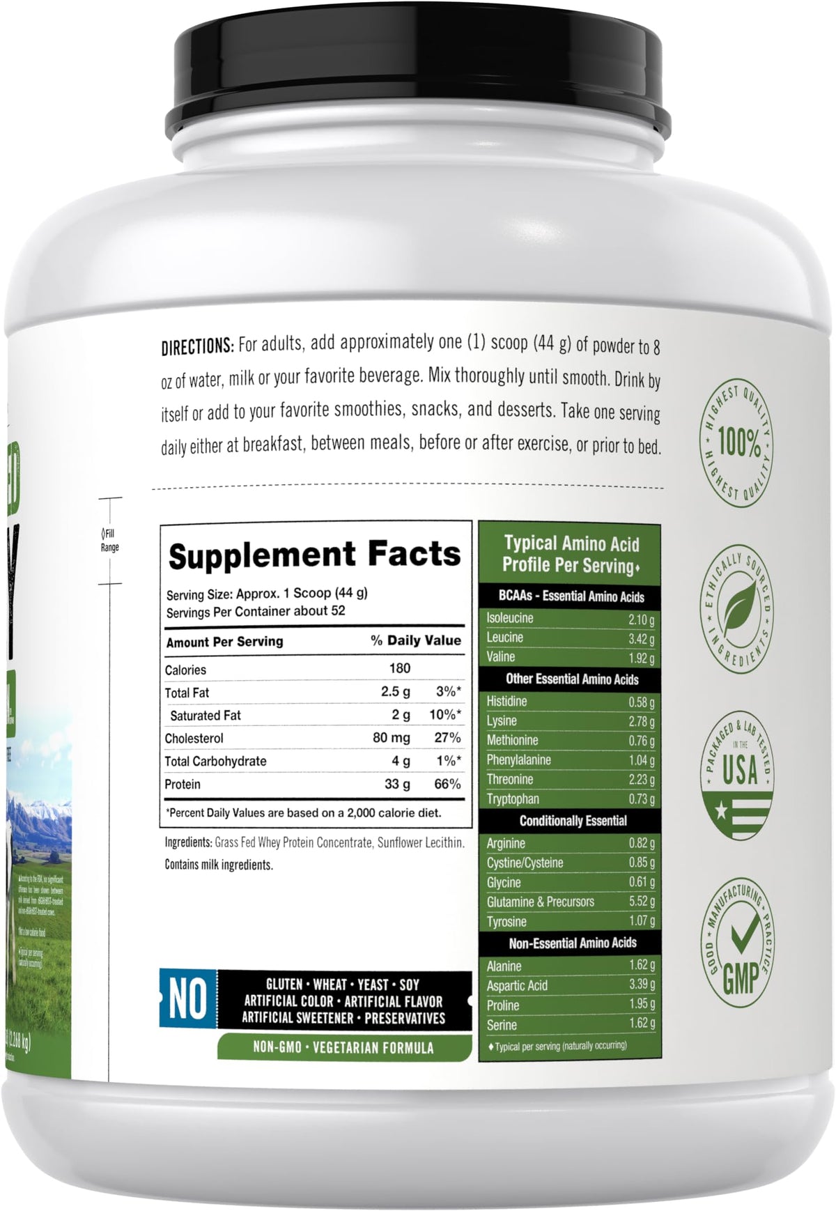 Carlyle Grass Fed Whey Protein Powder - 5 lb - image 2
