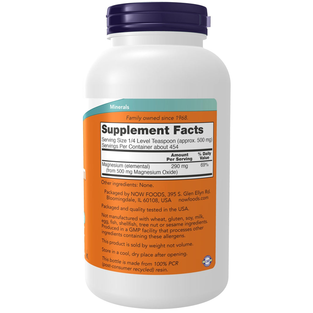 NOW Magnesium Oxide Powder for Enzyme Function - 8 oz - image 2