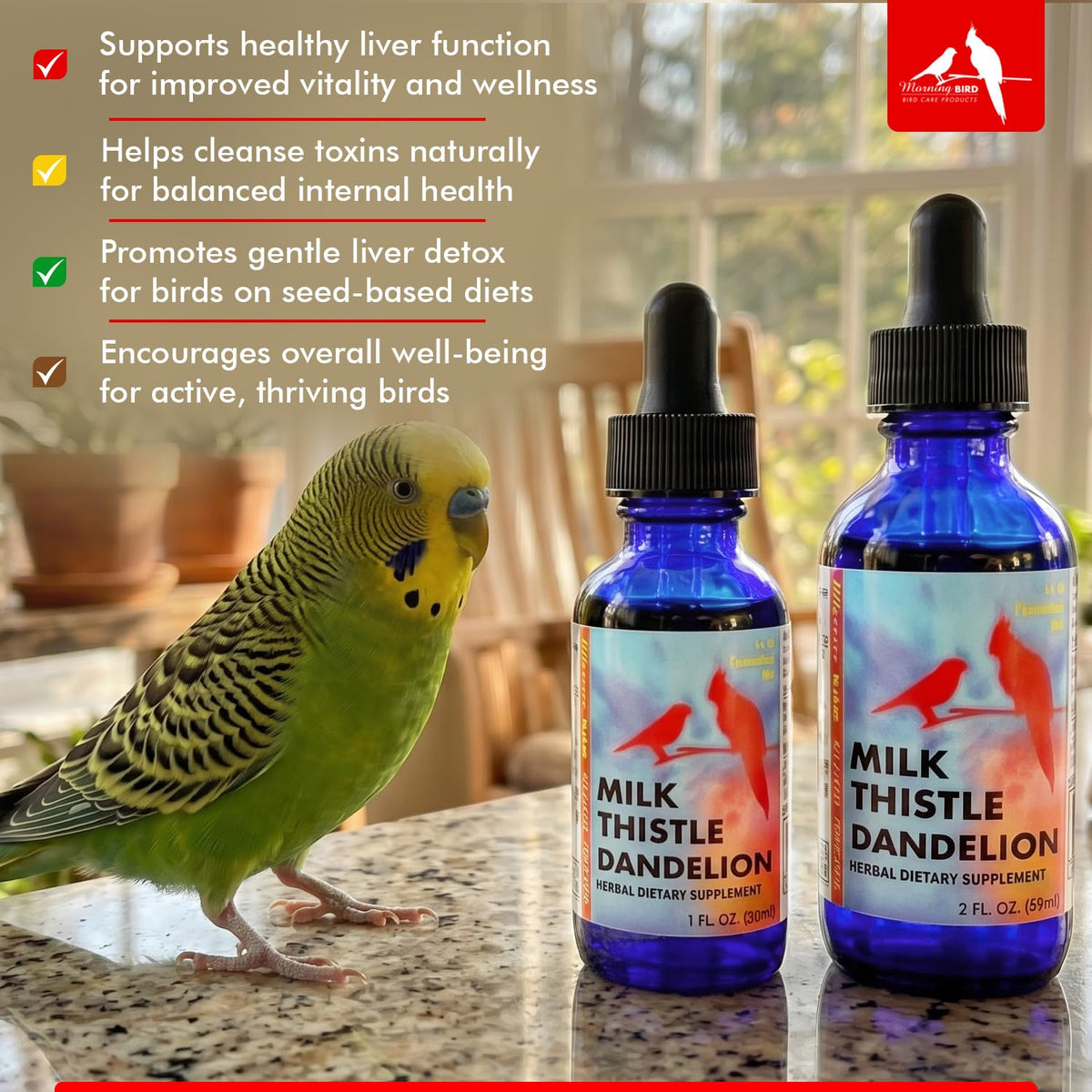 Morning Bird Milk Thistle & Dandelion Extract Liver Support - 1 fl oz - image 5