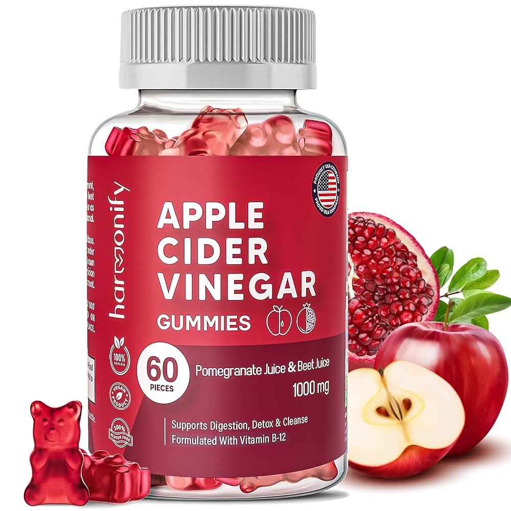HARMONIFY Apple Cider Vinegar Gummies with B12 - 60 Gummies