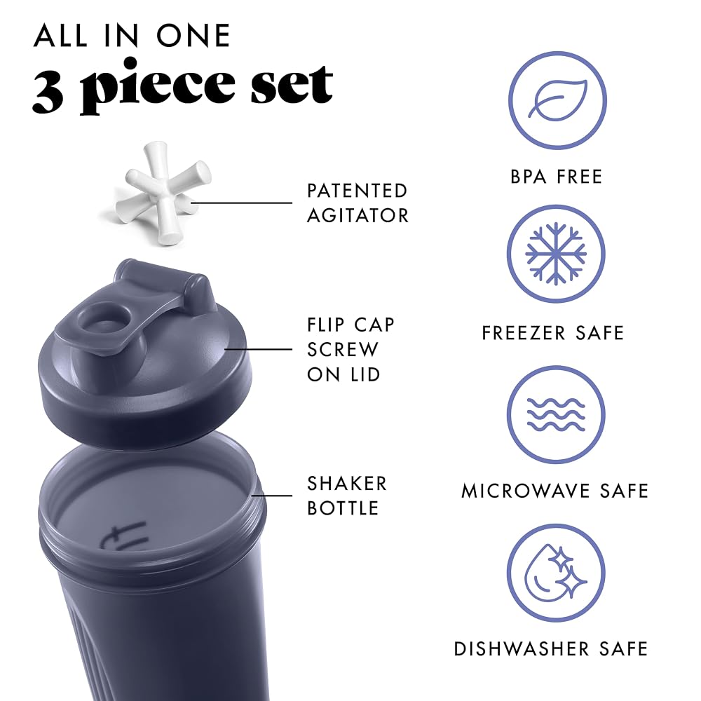 Fit & Fresh Shaker Bottle, Leak Proof Sports Blender Bottle