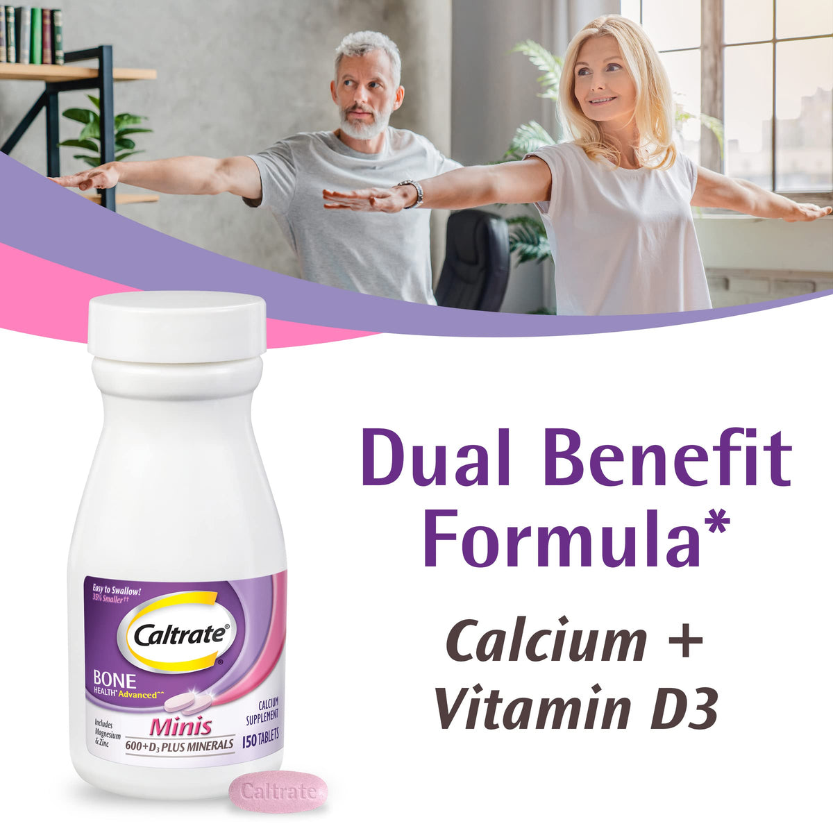 Caltrate Minis 600 Plus D3 Calcium & Vitamin D - 150 Tablets - image 2
