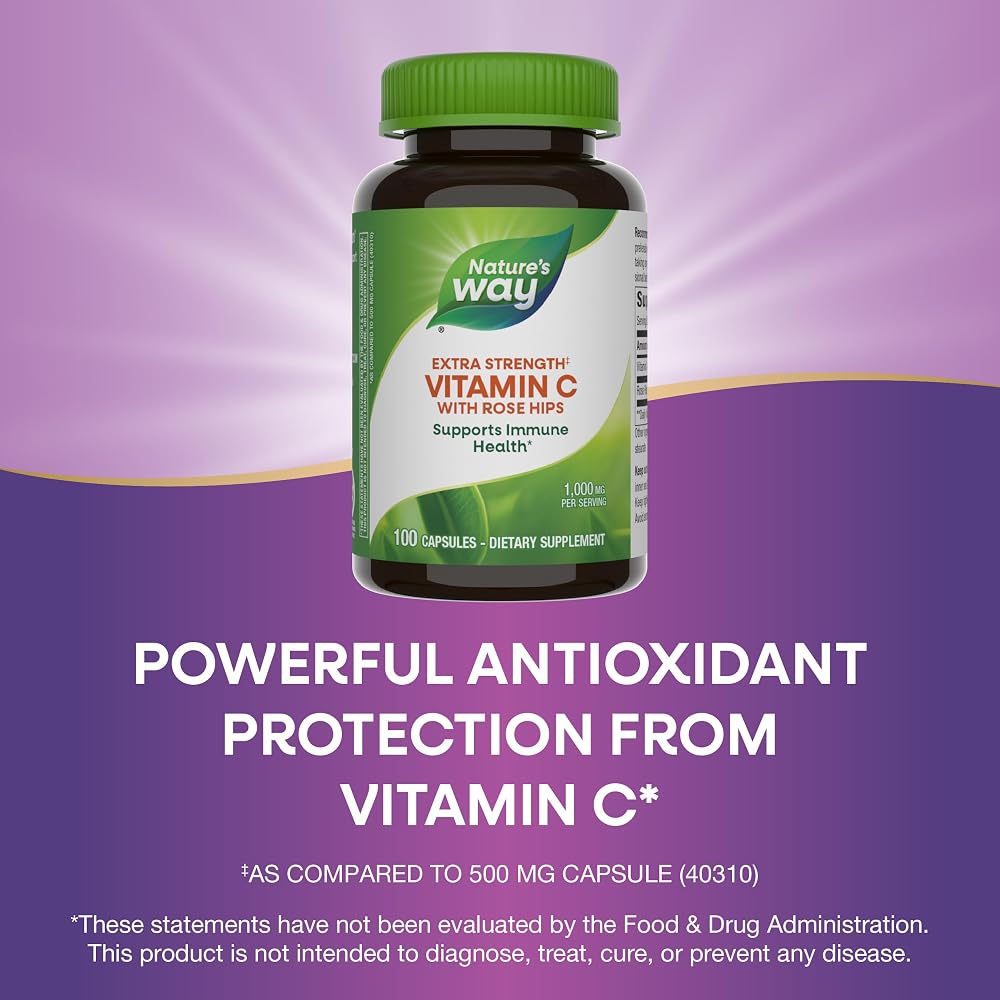 Nature's Way Vitamin C 1000 mg with Rose Hips - 200 Capsules - image 5