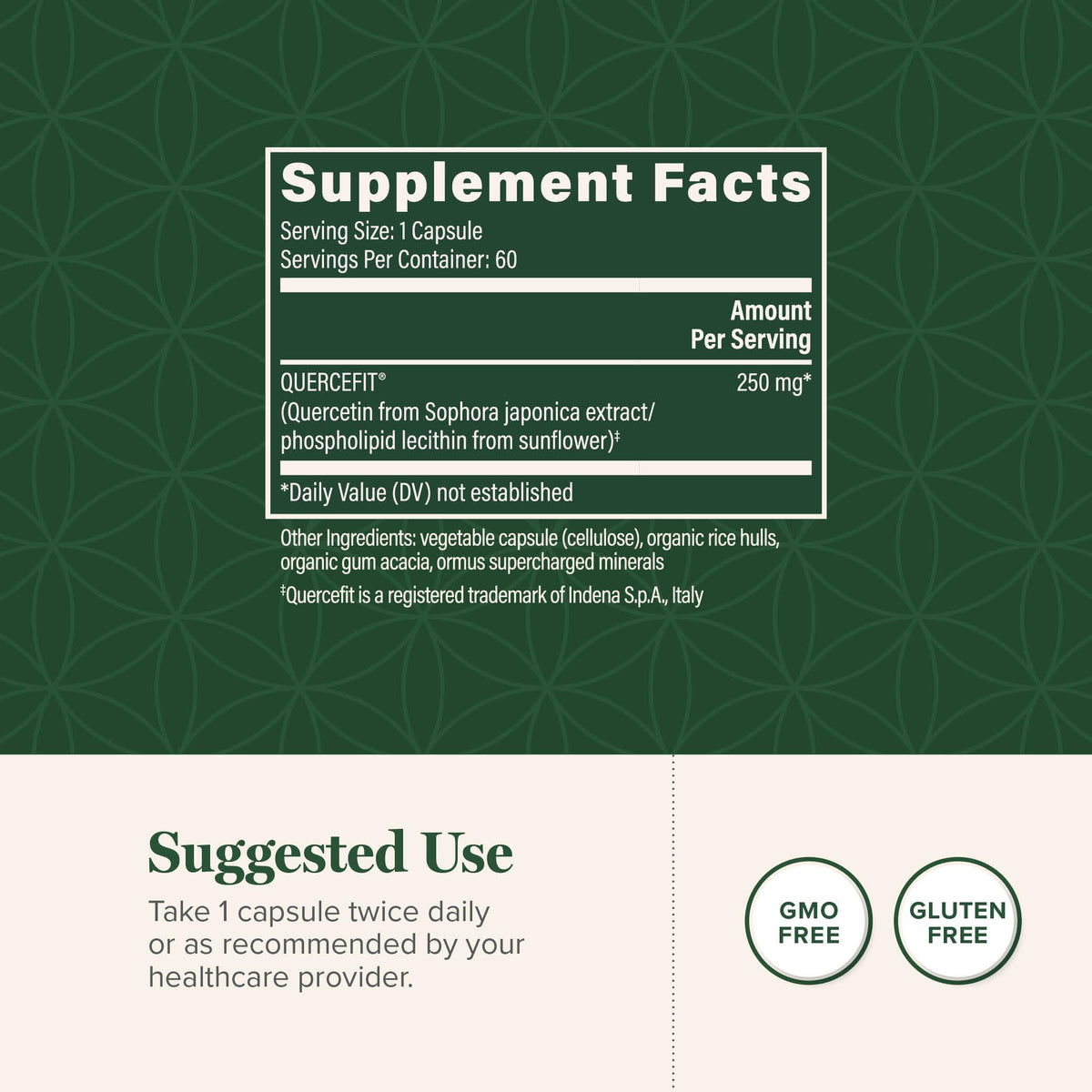 Global Healing Center Quercetin 250mg Immune Support - 60 Capsules - image 3