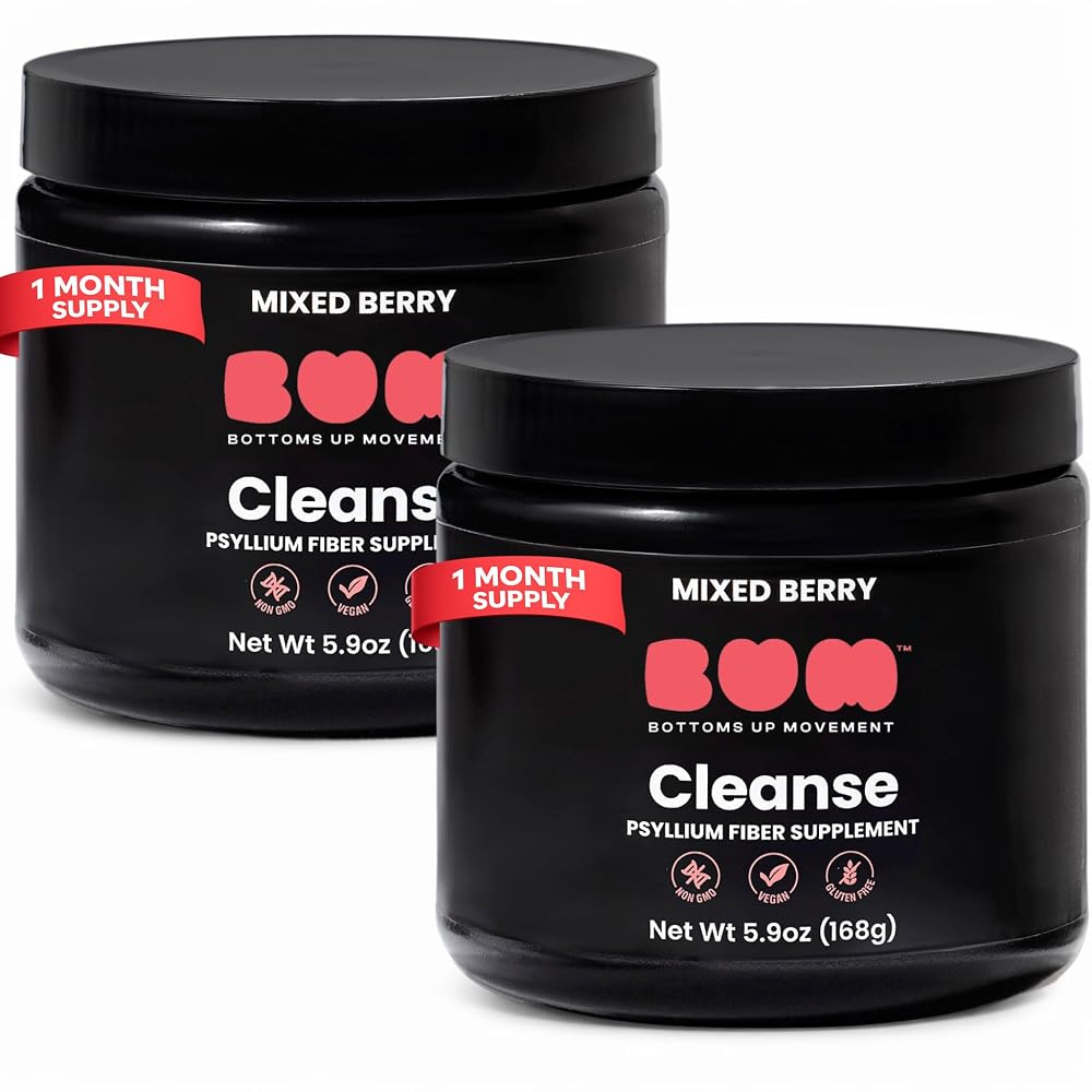 (BUM) Bottoms Up Movement Bum Psyllium Fiber Cleanse Powder for Daily
