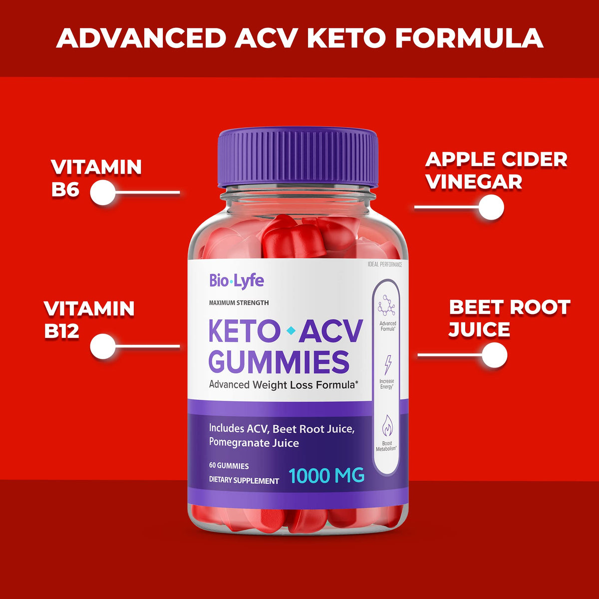 IDEAL PERFORMANCE Biolyfe Keto ACV Gummies - 300 Count - image 3