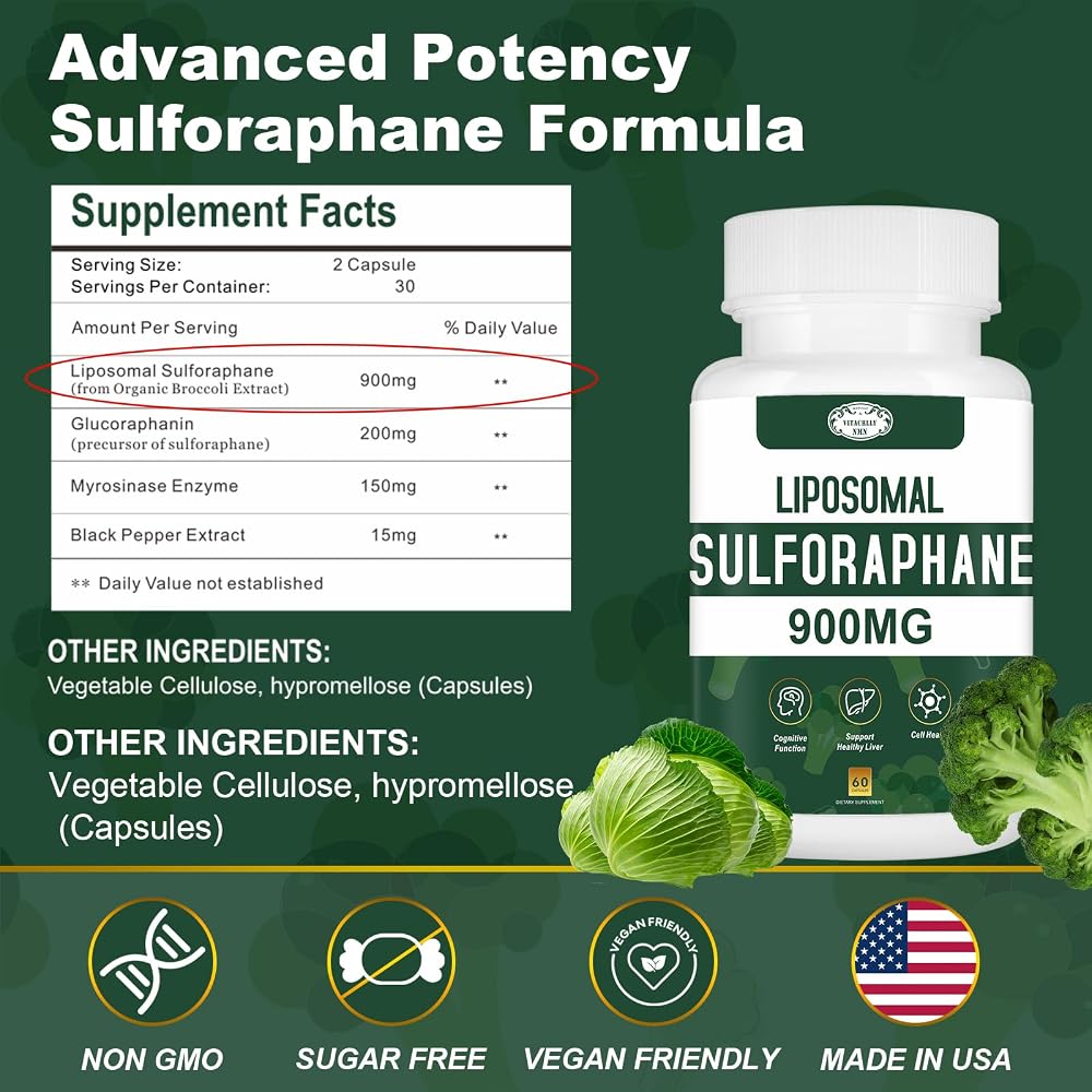 VITACRLLYNMN Liposomal Sulforaphane 900mg - 60 Capsules - image 2