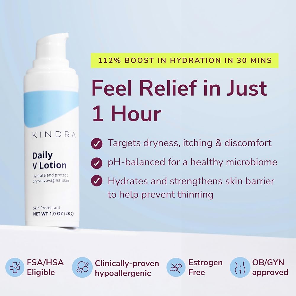 Kindra Daily V Lotion for Dryness with Hyaluronic Acid - 60 Applications - image 2