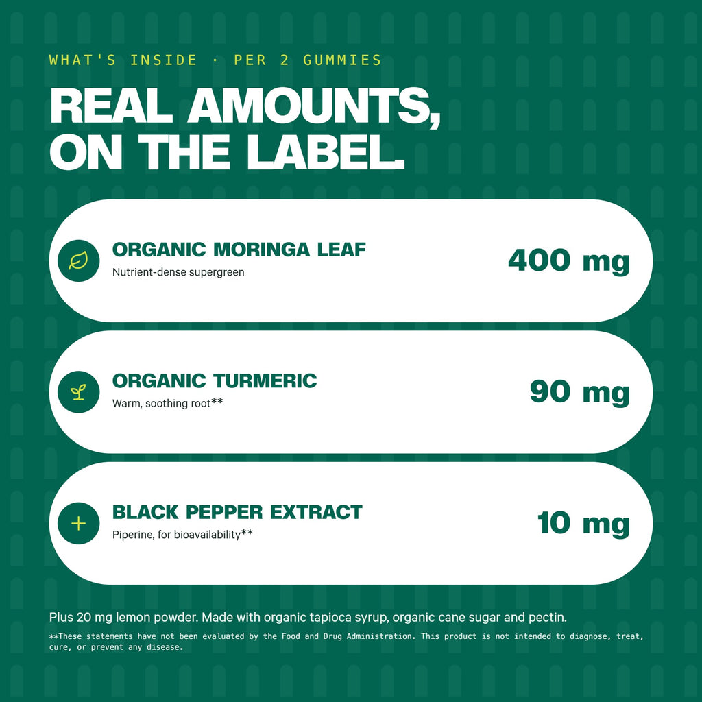 Kuli Kuli Moringa Gummies - Caffeine-Free Energy Supplements