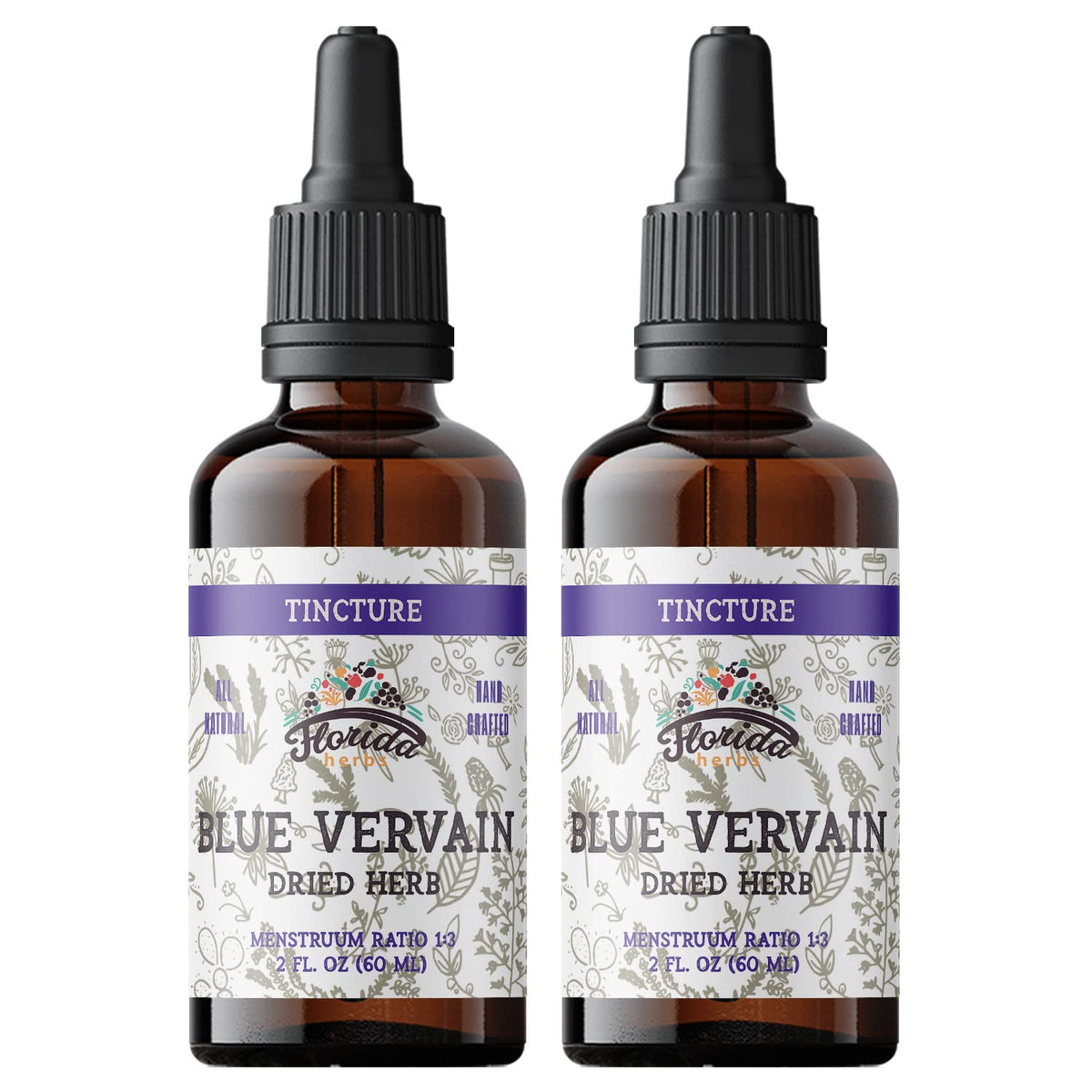FLORIDA HERBS Blue Vervain Herb Organic Extract Tincture - 2 fl oz