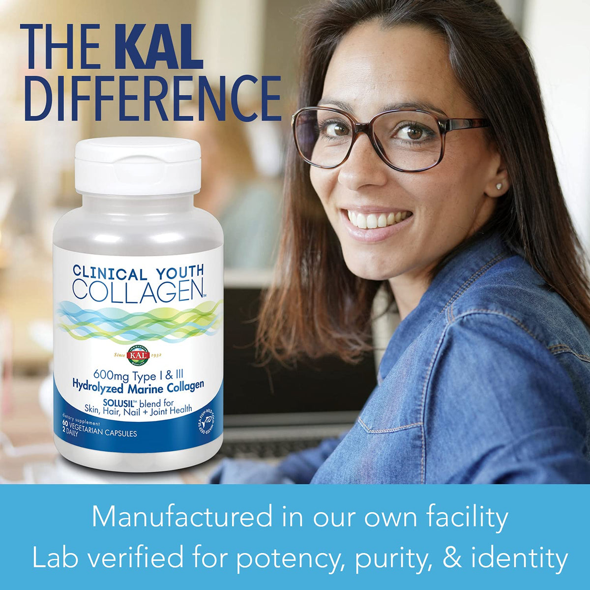 KAL Clinical Youth Collagen Hydrolyzed Marine - 60 Capsules - image 3