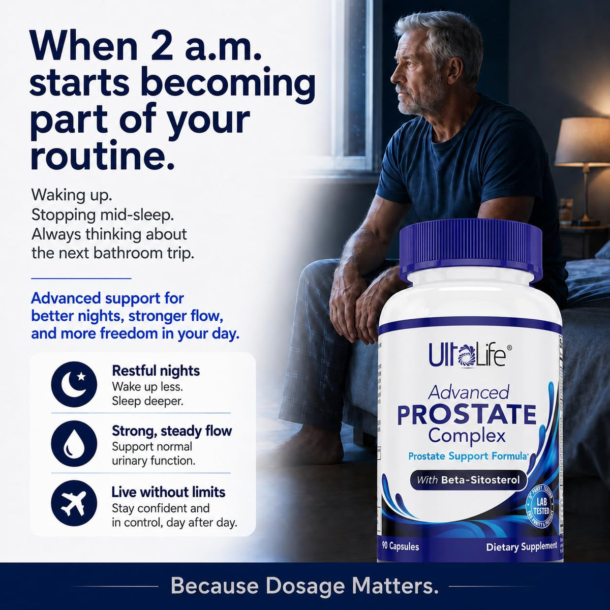 ULTALIFE Advanced Saw Palmetto Prostate Supplement - 90 Capsules - image 2