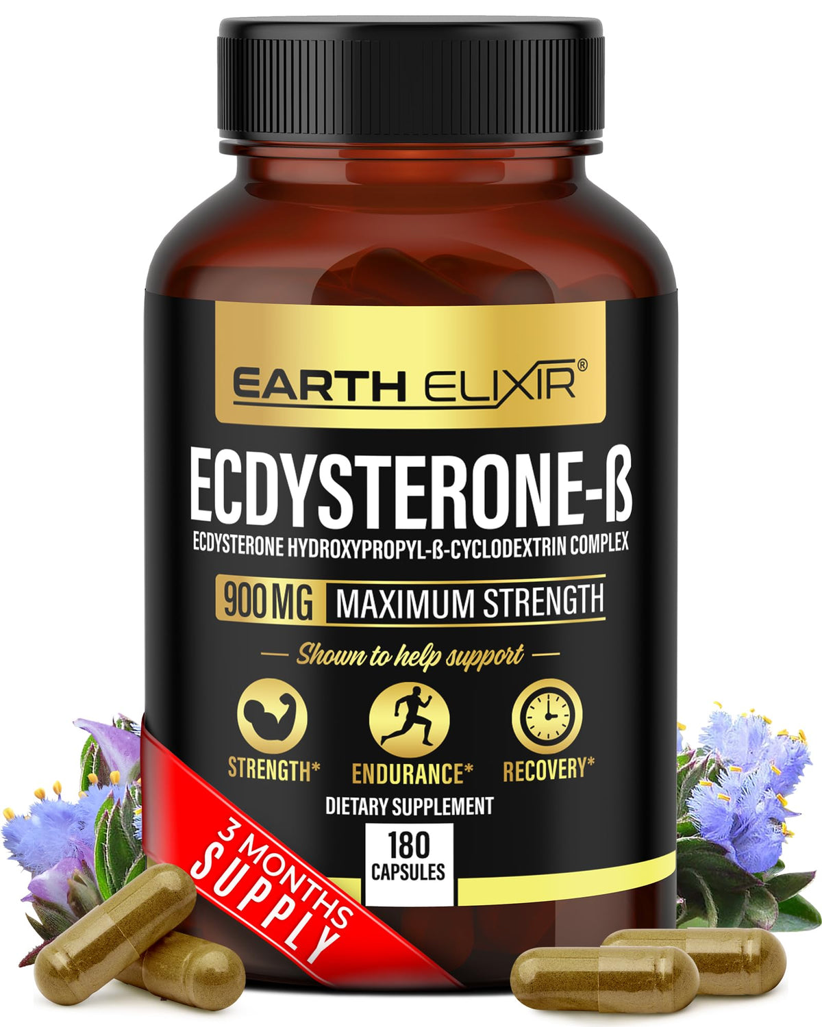 Earth Elixir Ecdysterone 900mg Muscle Building - 180 Capsules