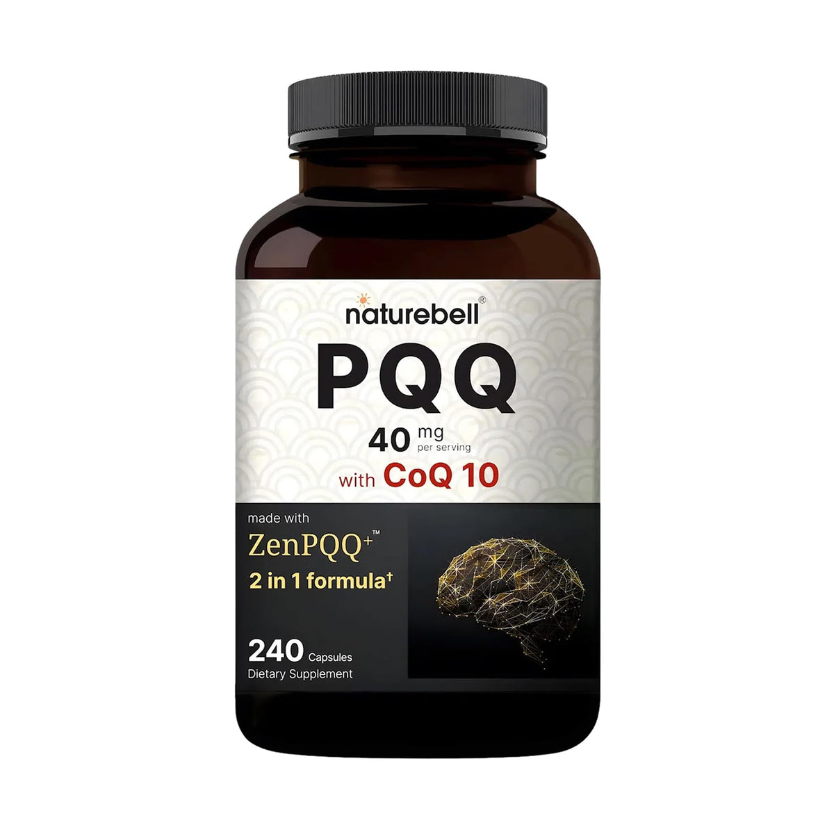 NatureBell PQQ 40mg with CoQ10 10mg - 240 Capsules