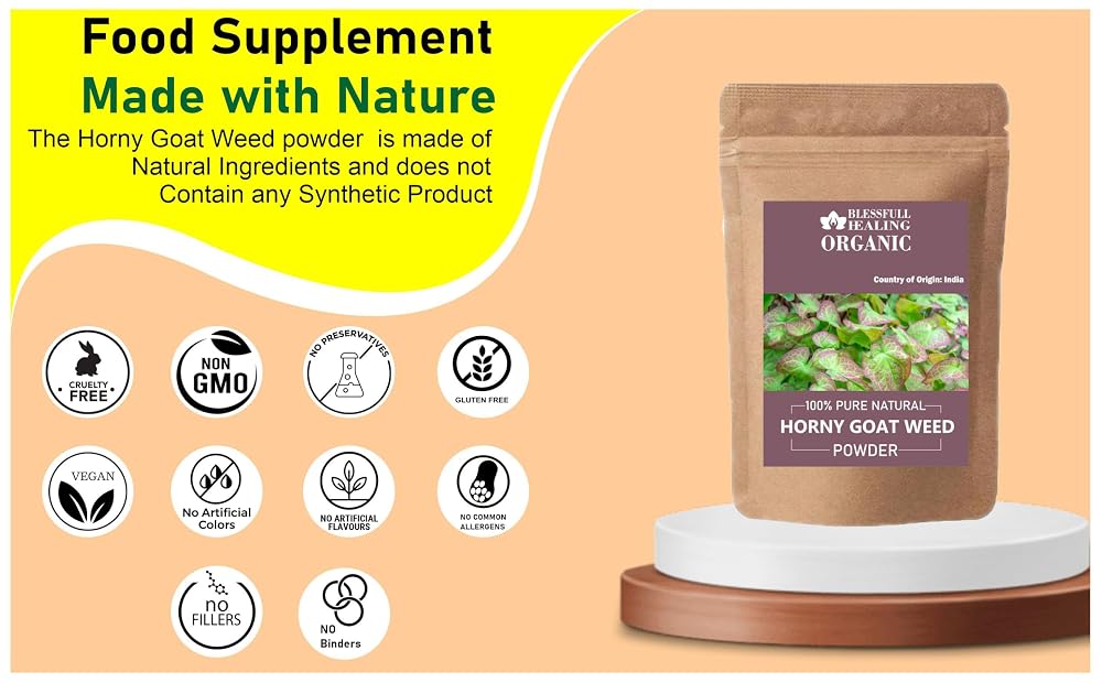 Blessfull Healing Organic Horny Goat Weed Powder - 200g - image 4