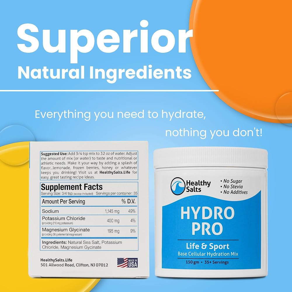Healthy Salts HYDROPRO Electrolytes Powder Sugar Free - 35 Servings - image 3