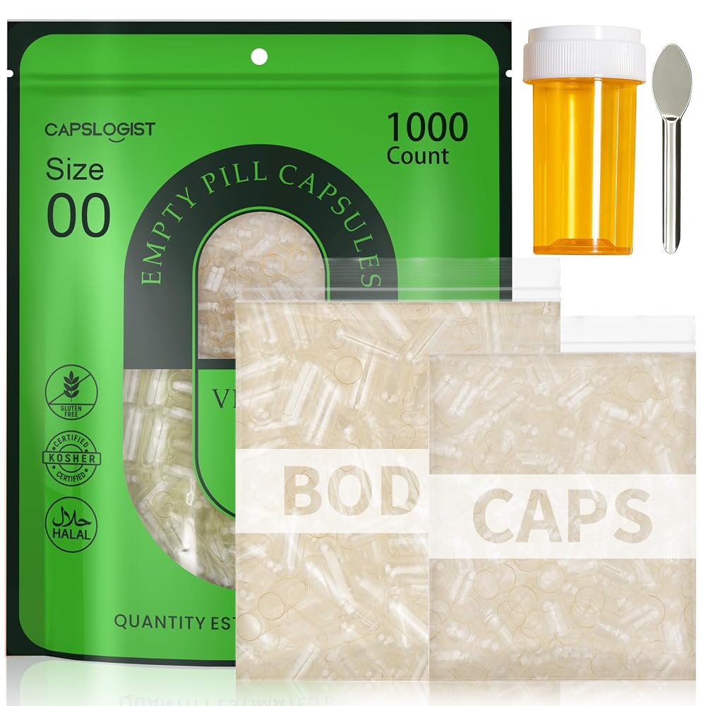 CAPSLogist Size 00 Empty Capsules - Empty Vegetarian Capsules