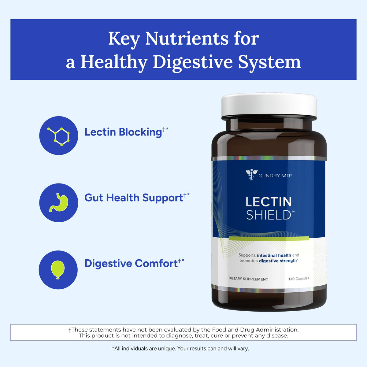 Gundry MD Lectin Shield Gut Health & Digestion Supplement - 120 Capsules - image 5