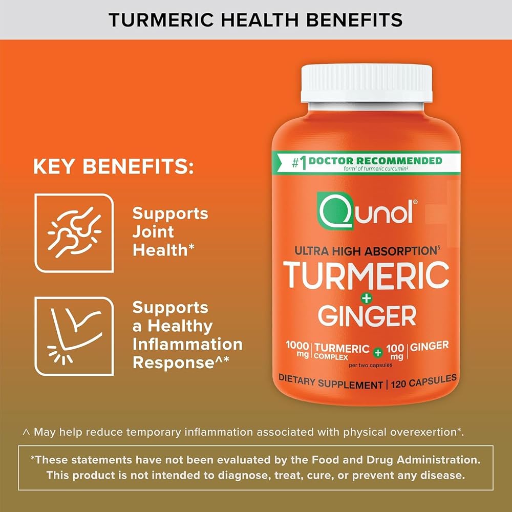 Qunol Turmeric Curcumin 1000mg and Ginger - 120 Capsules - image 2