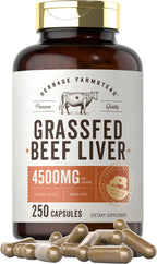 Carlyle Grass Fed Beef Liver Capsules 4500mg - 250 Count