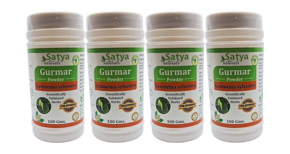 Satya Naturals Gudmar Gymnema Sylvestre Powder - 4 Packs of 100g