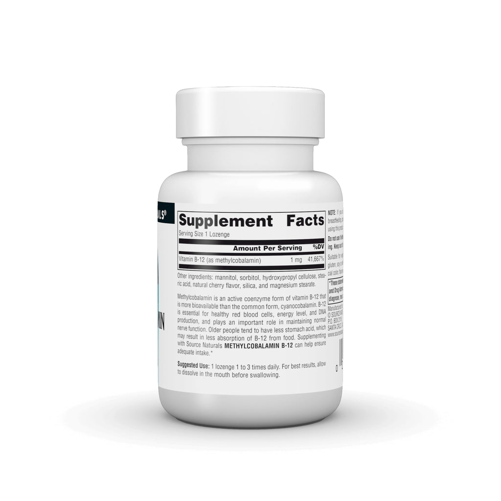 Source Naturals B12 Methylcobalamin - 60 Lozenges - image 3