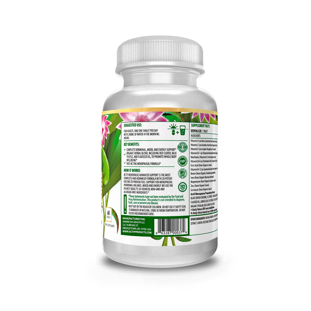 ACTIF Menopause Advanced Support with 20+ Organic Vitamins - 60 Tablets - image 4