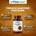 FineLand French Maritime Pine Bark Extract 450 mg - 200 Vegetarian Capsules - image 4