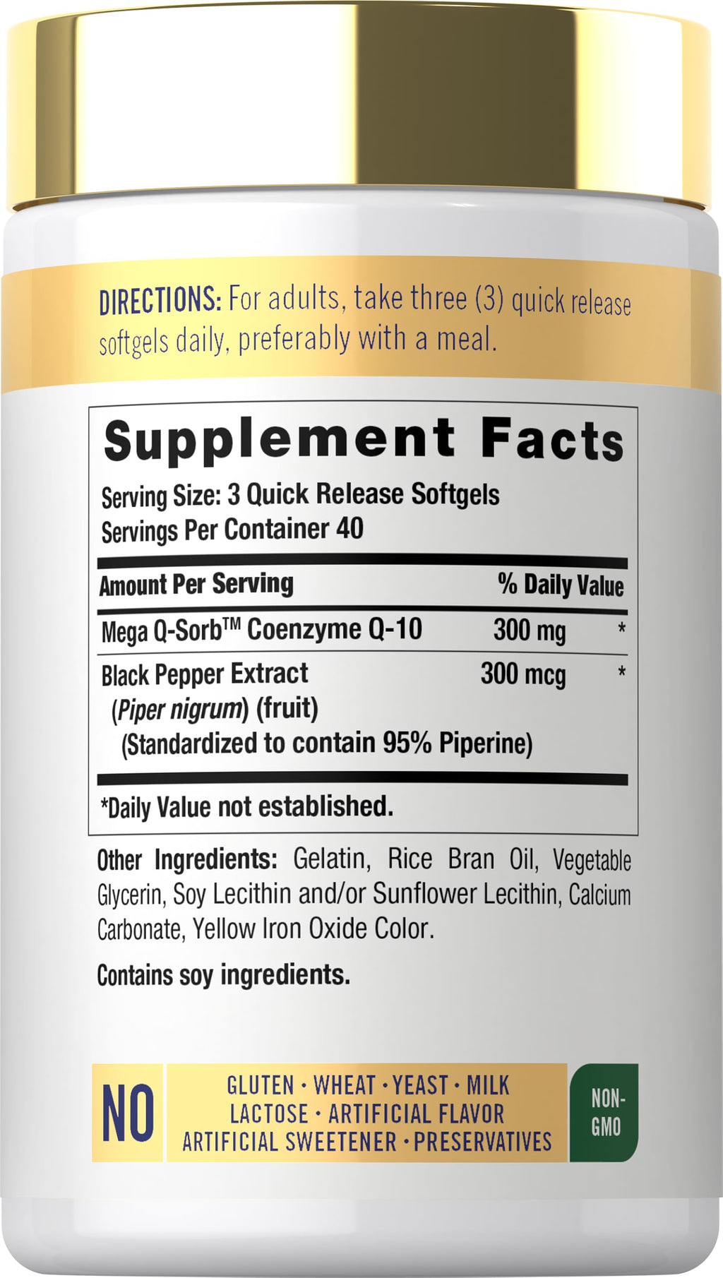 Carlyle CoQ10 300mg Mega Q-Sorb - 120 Softgels - image 2