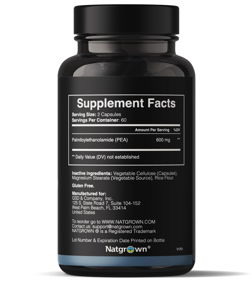 Natgrown Palmitoylethanolamide PEA 600 mg - 120 Capsules - image 2