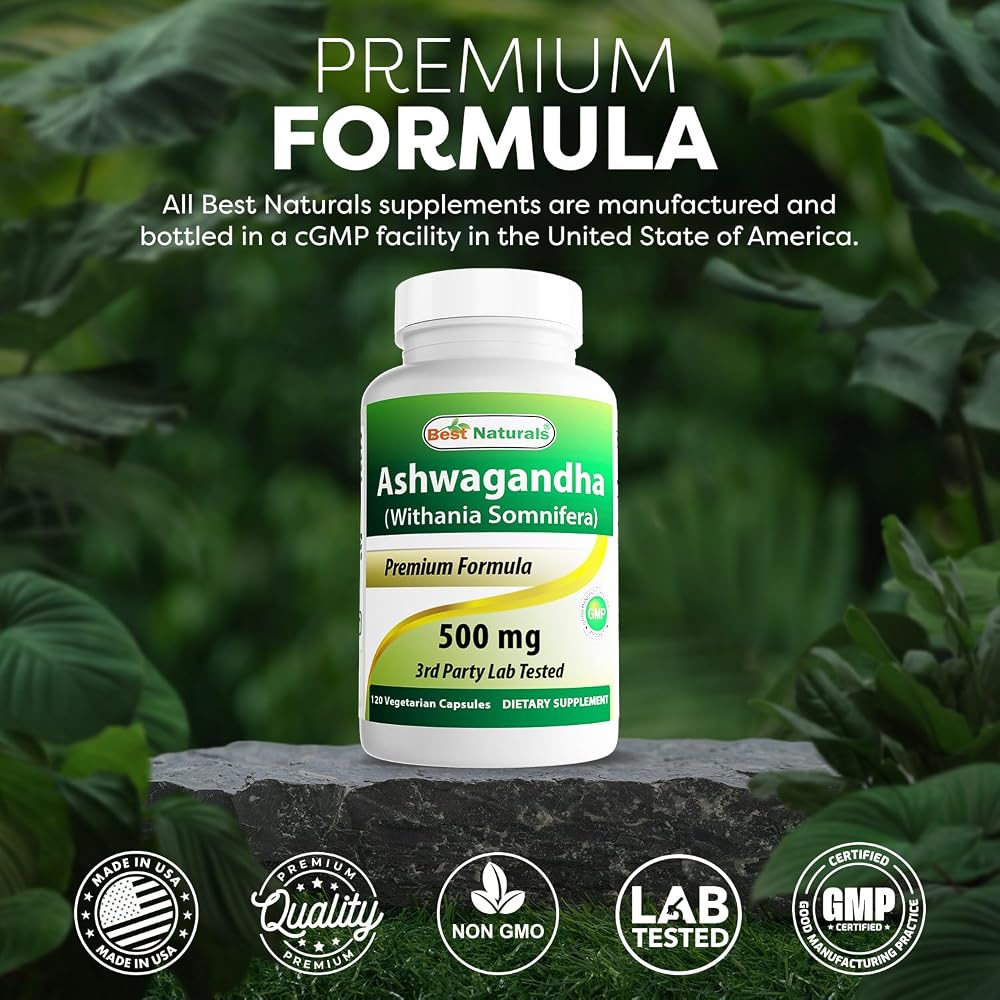 Best Naturals Ashwagandha 500 mg Stress & Mood Support - 360 Capsules - image 5