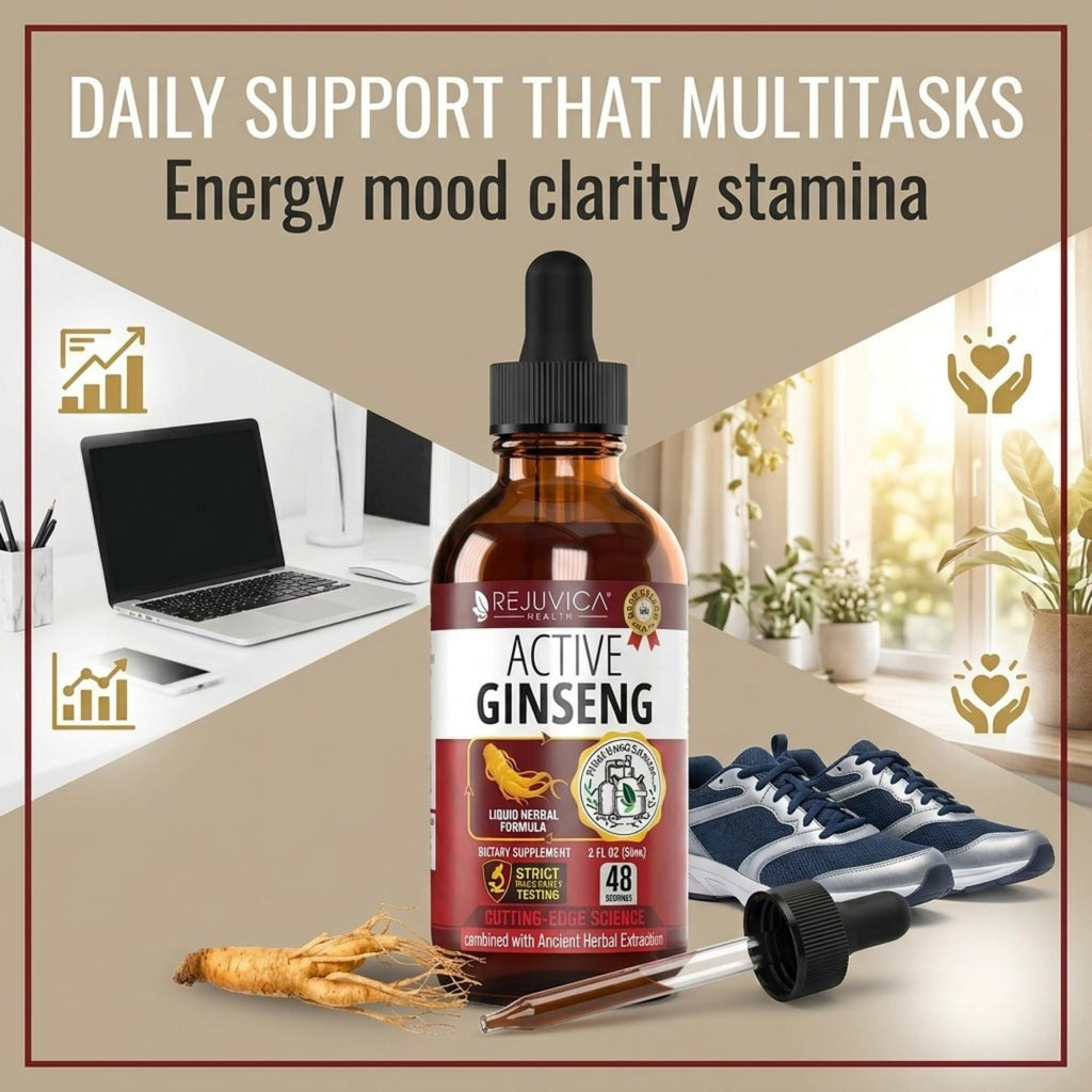 Rejuvica Health Active Ginseng Korean Red Panax Ginseng with Natural