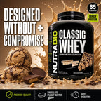 NutraBio Classic Whey Protein Powder Supplement - 25g of Protein Per