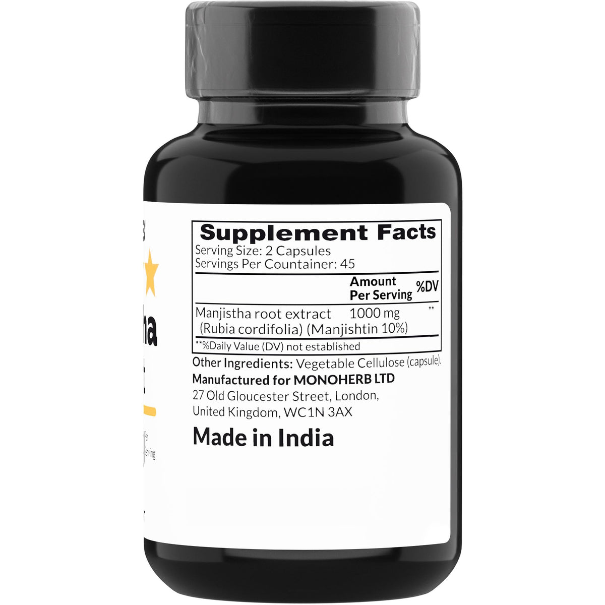 MONOHERB Manjistha 1000 mg - 90 Vegetarian Capsules - image 2