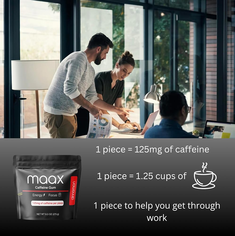Maax Caffeine Energy Gum 125mg - 125 Pieces - image 3