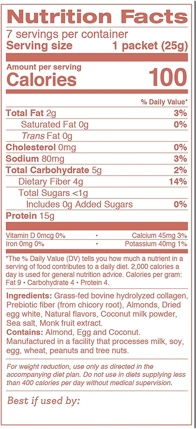 Dr. Kellyann Keto Almond Shakes - 100% Grass Fed Collagen Protein by Bone Broth