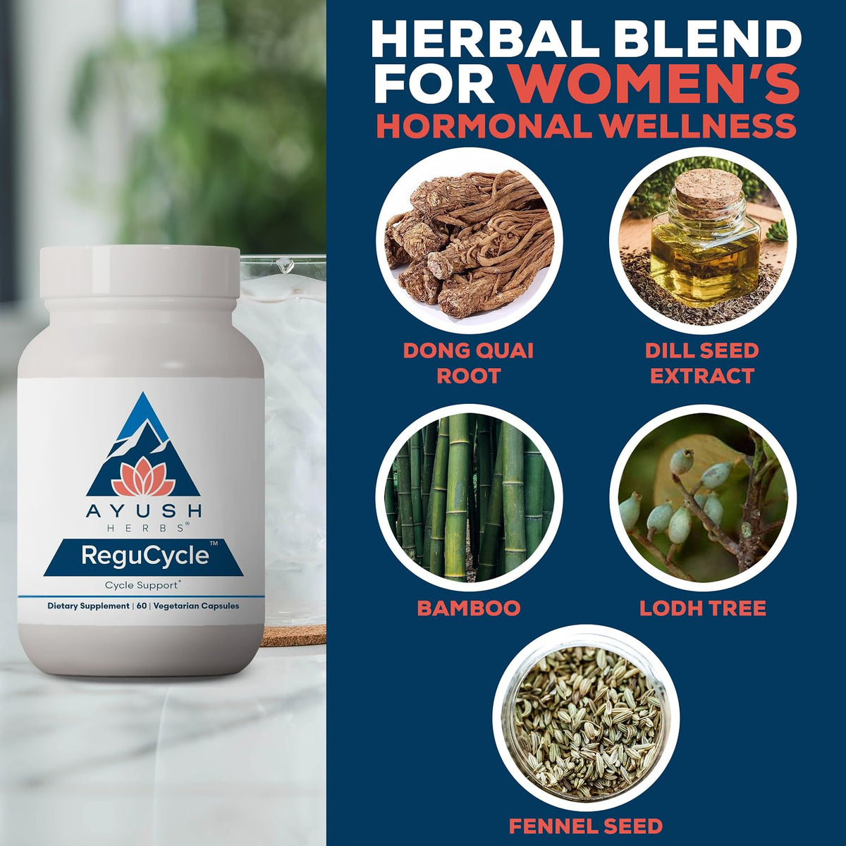 Ayush Herbs Regu-Cycle Hormone Balance for Women - 60 Capsules - image 4