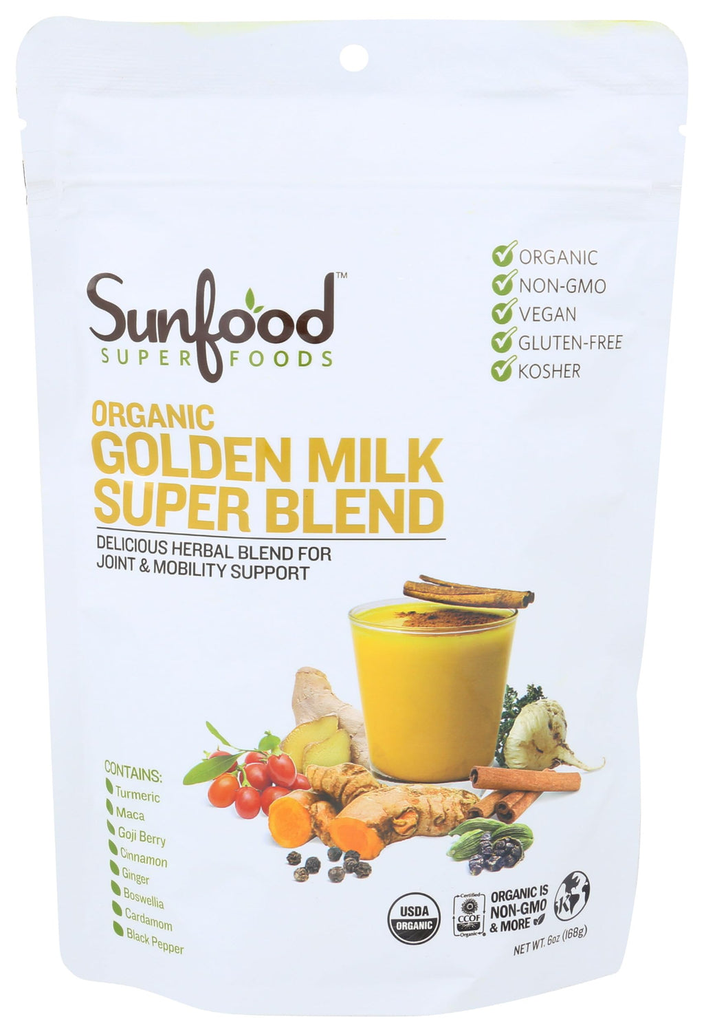 Sunfood Superfoods Organic Golden Milk Turmeric Latte Powder - 6 oz