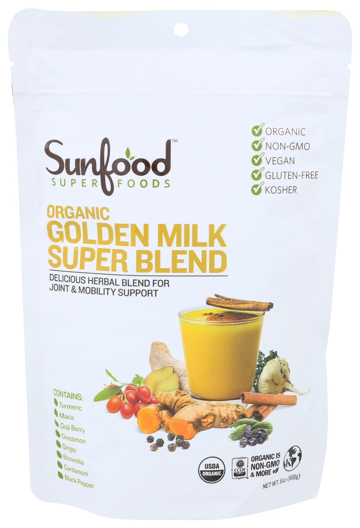 Sunfood Superfoods Organic Golden Milk Turmeric Latte Powder - 6 oz