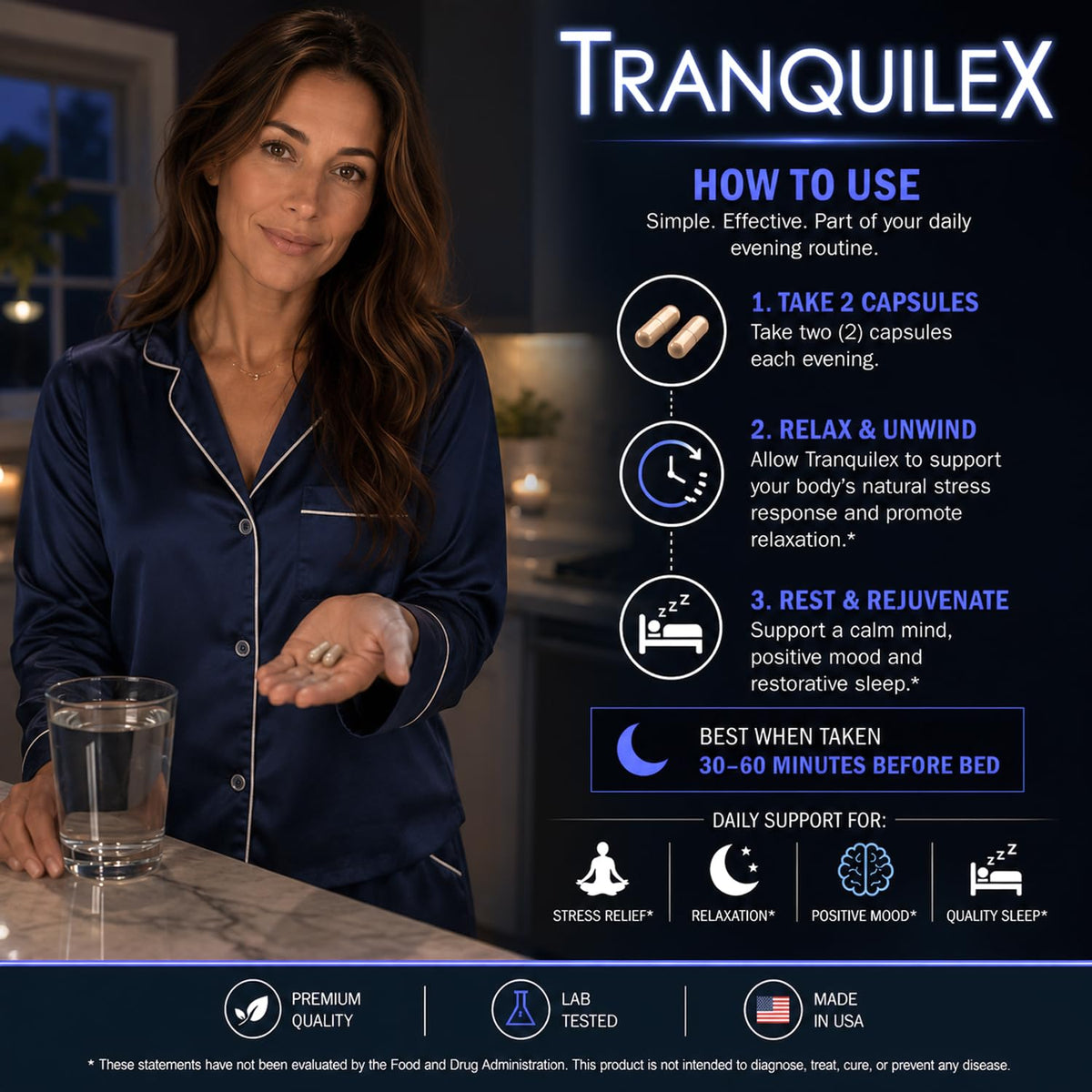 VH Nutrition Tranquilex Stress Relief Supplement - 60 Capsules - image 5