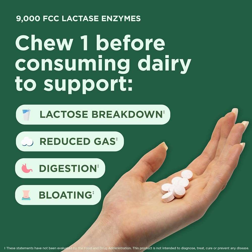 Yuve Natural Lactase Enzyme 9000 FCC Dairy Relief - 30 Chewables - image 2
