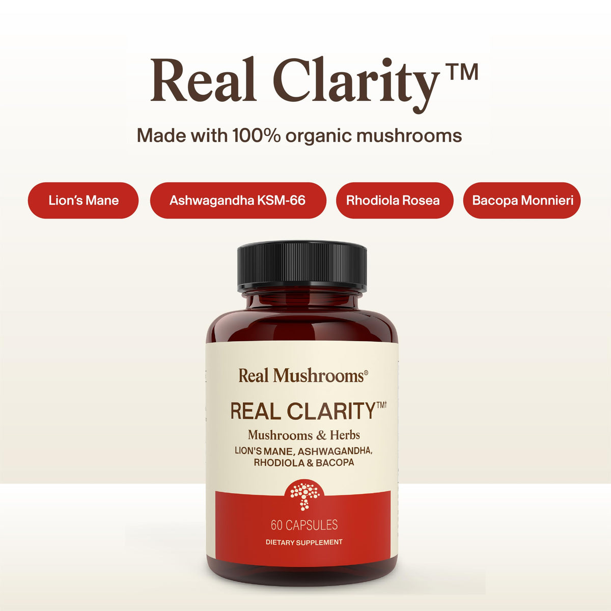 Real Mushrooms RealClarity Lion's Mane Capsules for Focus - 60ct - image 3
