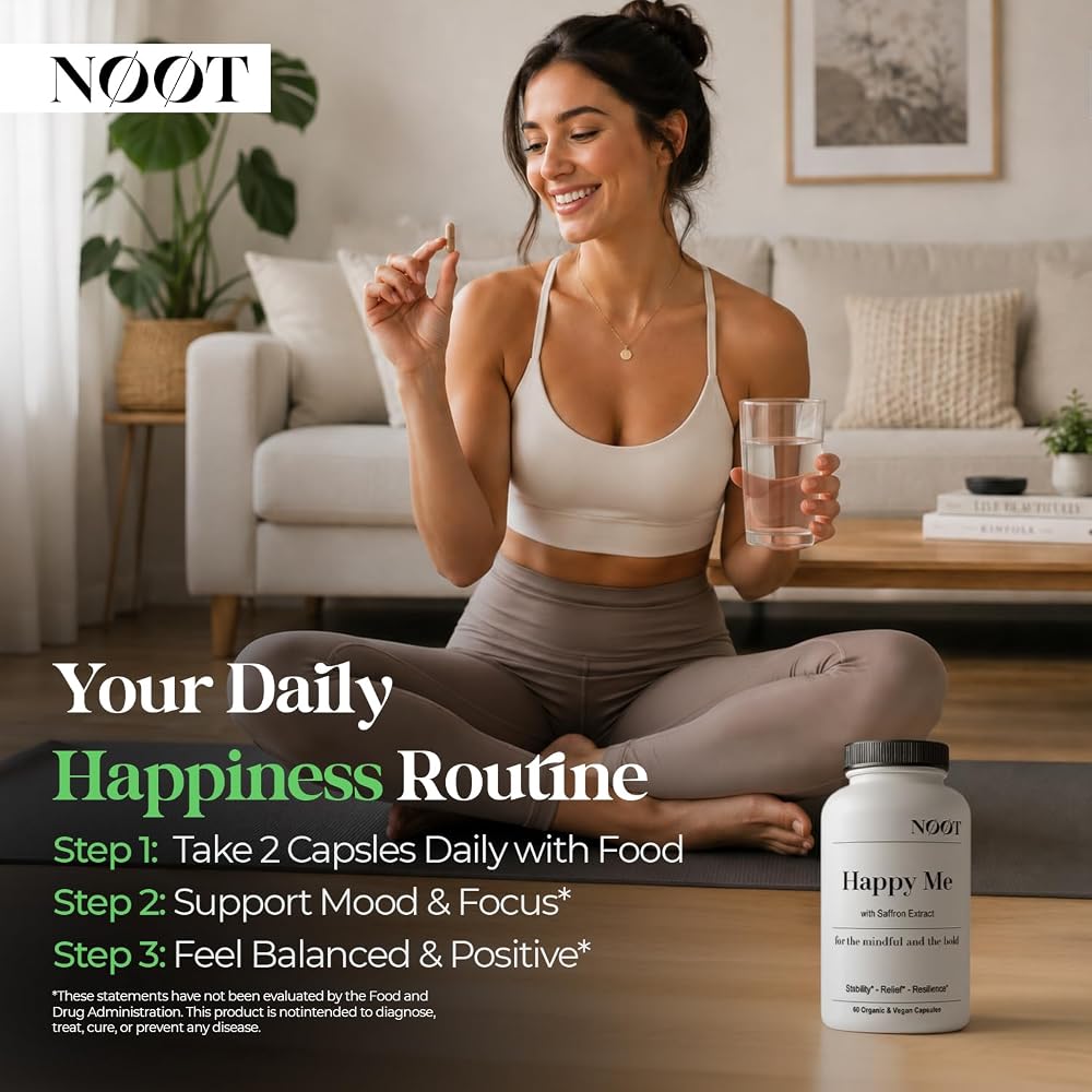 NØØT Happy Me Natural Mood Support Supplement - 60 Capsules - image 4