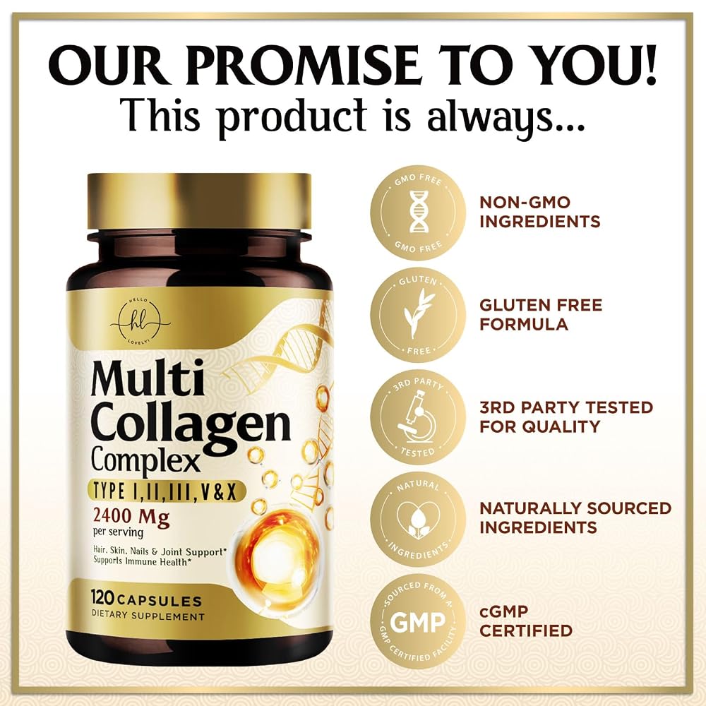 Hello Lovely! Multi Collagen Peptides for Women & Men - 2400mg