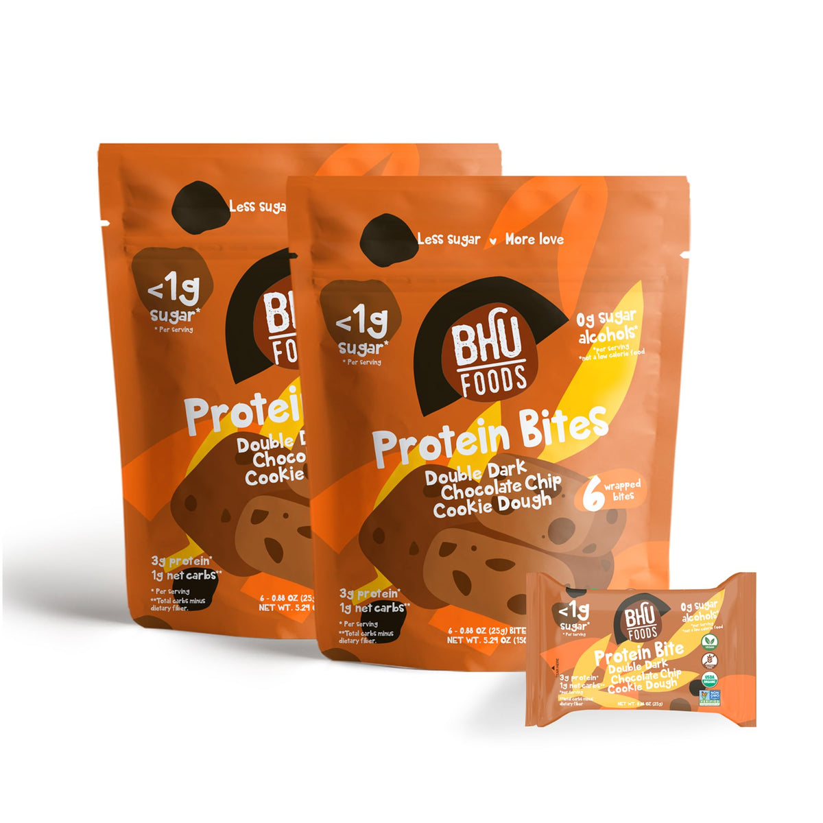Bhu Fit Keto Bites Double Dark Chocolate Chip Cookie Dough