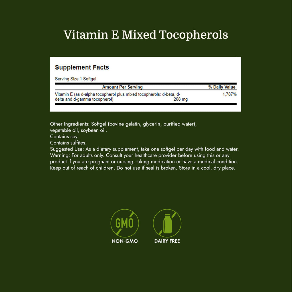 Swanson E-400 Mixed Tocopherols 400 IU - 250 Softgels - image 4