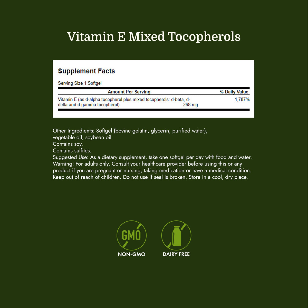 Swanson E-400 Mixed Tocopherols 400 IU - 250 Softgels - image 4