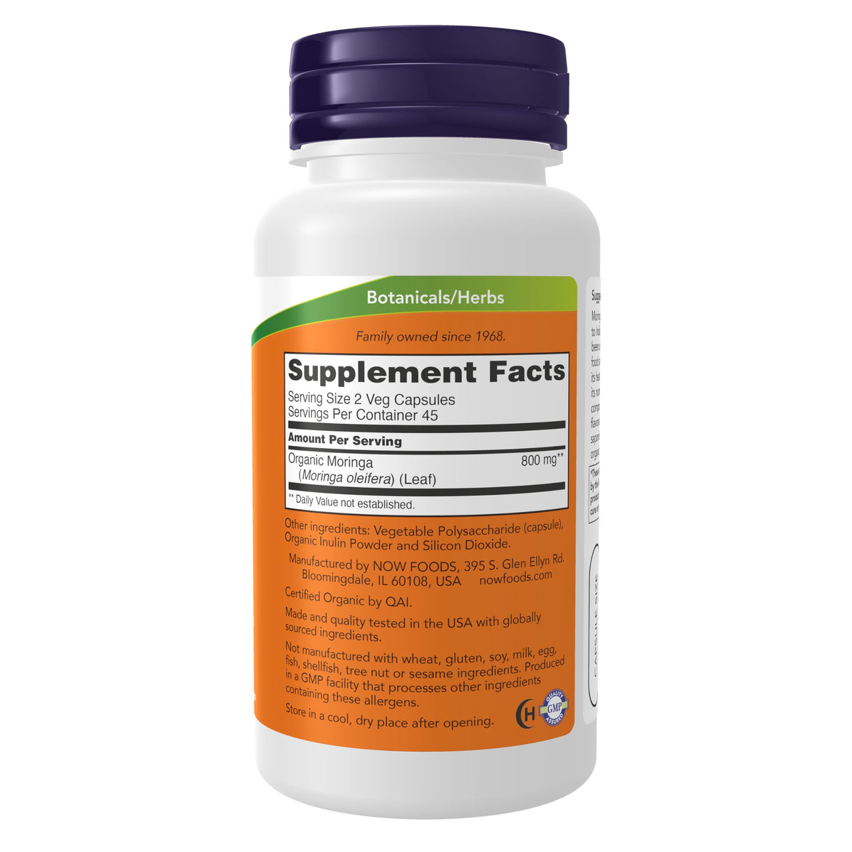 NOW Moringa Leaf Supplement Free Radical Protection - 90 Vegetarian Capsules - image 2