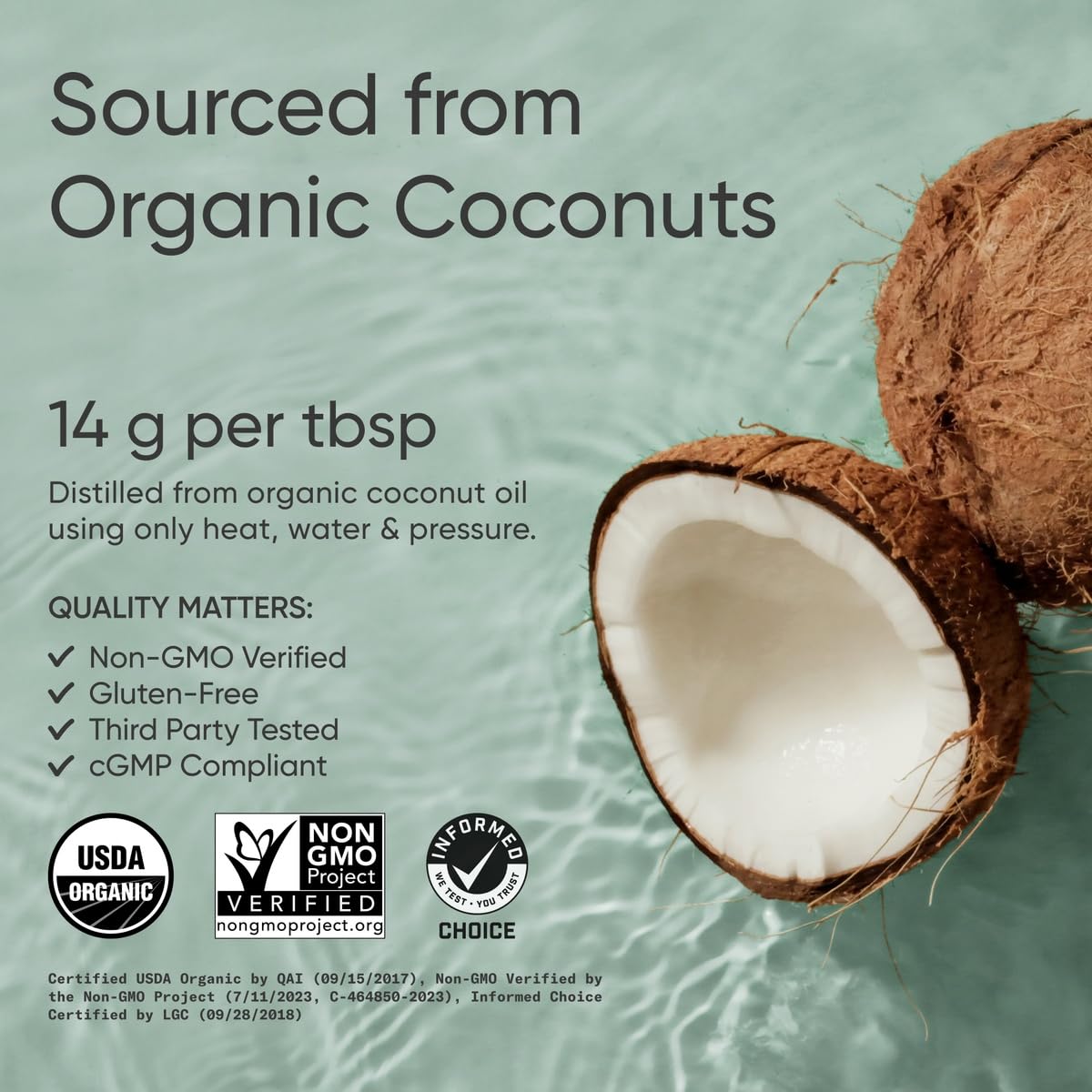 Sports Research Organic Coconut MCT Oil C8+C10 - 40 Fl Oz - image 2