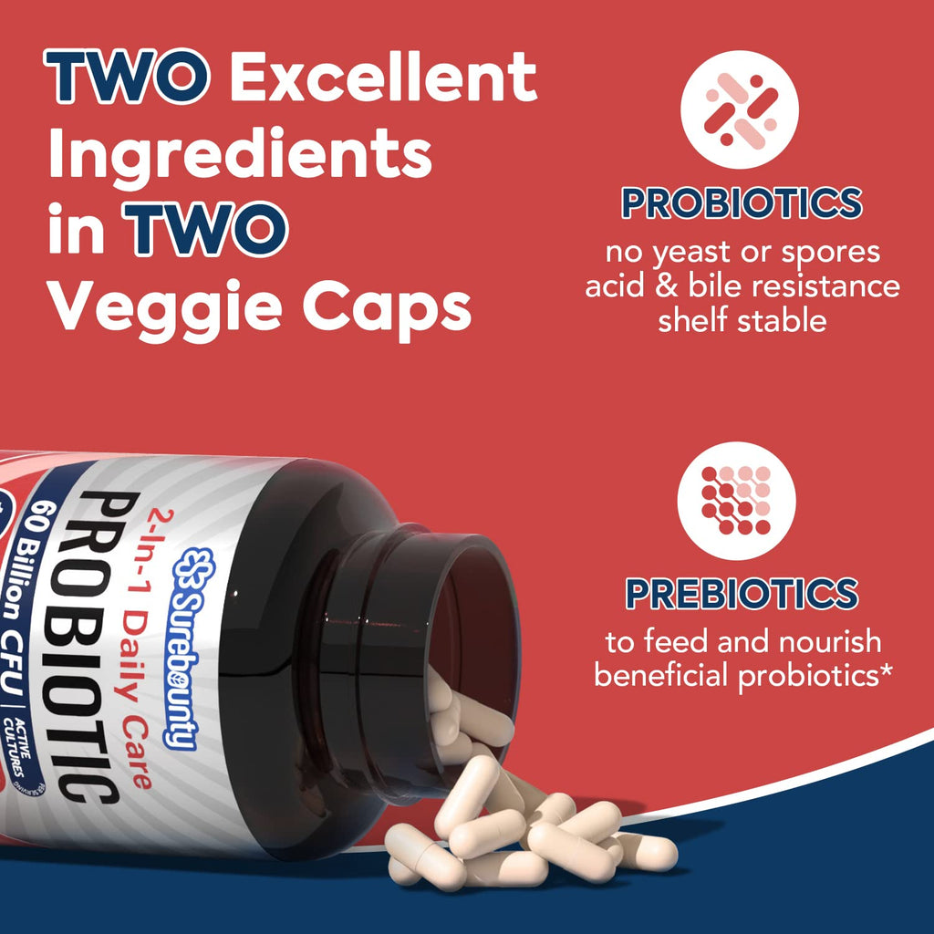 Surebounty Probiotics 60 Billion CFU 19 Strains Digestive & Immune Health - image 3